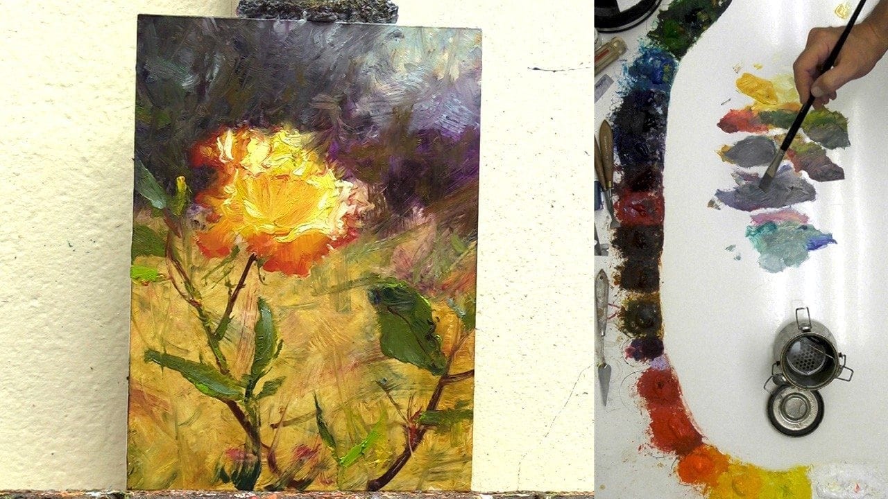 How to Paint Yellow Roses in 10 Steps | Master Oil Painting
