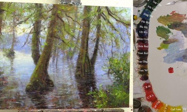 9 Steps to Paint Cypress Trees with Water Reflection