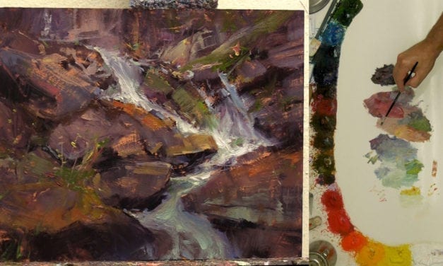 7 Easy Steps to Paint a Rocky Mountain Waterfall