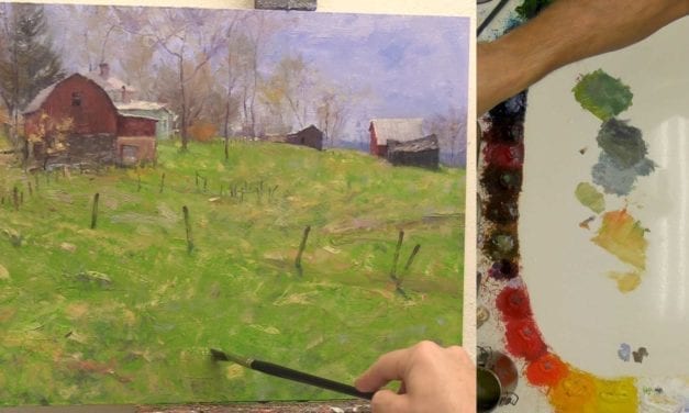 9 Steps to Paint a Tranquil Farmstead with Old Barns
