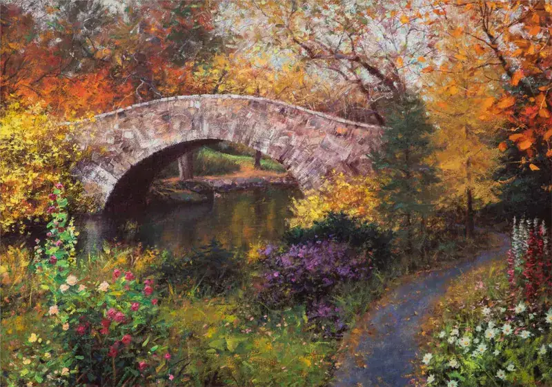 First Kiss, an autumn landscape oil painting by Bill Inman