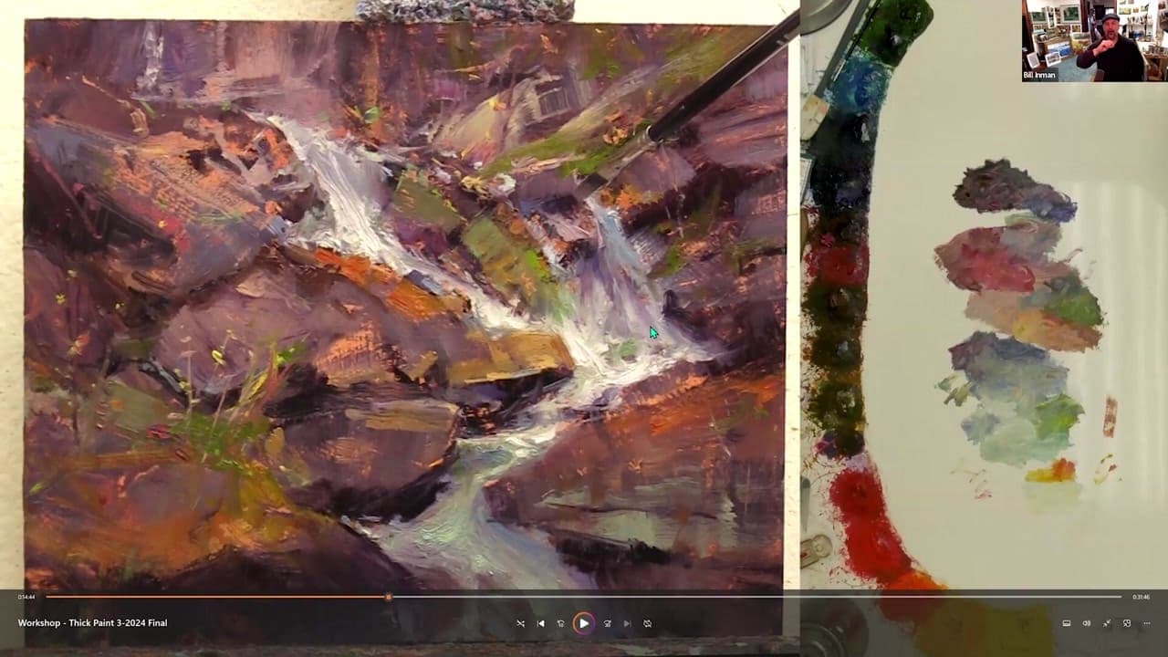 Wet-on-wet repeated-stroke demonstration